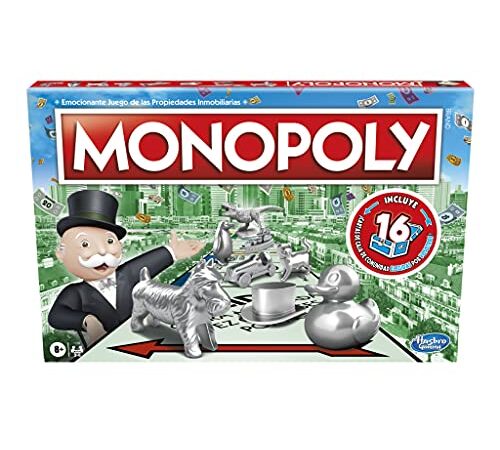 Juego Monopoly, Juego de Mesa clásico para la Familia de 2 a 6 Jugadores, para niños a Partir de 8 años