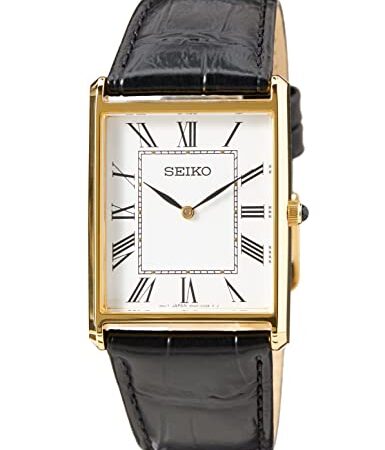 Seiko Reloj Analógico para Hombres de Cuarzo con Correa en Cuero SWR052P1