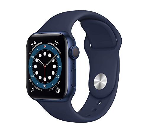 Apple Watch Series 6 GPS, Caja de Aluminio Azul de 40 mm con Correa Deportiva Azul Marino Intenso (Reacondicionado)