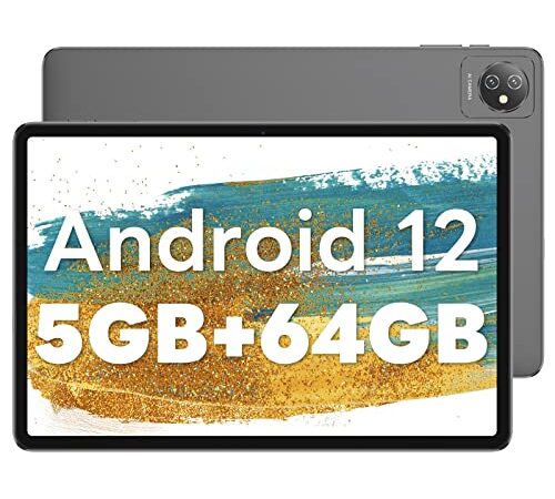 Blackview Tablet Android 12, Tab 7 WiFi Tablet 10 Pulgadas 5GB RAM +64GB ROM(1TB Ampliable), 6580mAh Batería, 1280 x 800 HD+ Tablet Baratas y Buenas, 5MP+2MP Cámara/Quad Core/GMS Certificado/Type C