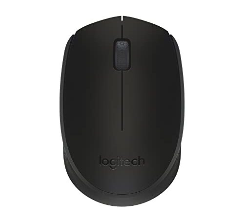 Logitech M171 Ratón inalámbrico para PC, Mac, portátil, 2,4 GHz con minireceptor USB, seguimiento óptico, duración batería 12 meses, ambidiestro, Negro