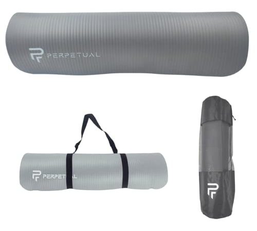 PERPETUAL® Esterilla de Yoga y Pilates de 10mm - Mat Antideslizante - Con Correa y Bolsa de Transporte - Colchoneta Gruesa y Plegable - Hombre/Mujer - Gimnasia, Fitness y Ejercicios - Gimnasio en Casa