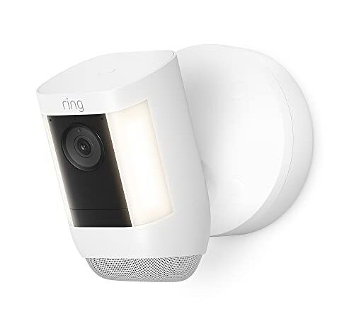 Ring Spotlight Cam Pro Wired de Amazon | Vídeo HD 1080p y HDR, detección de movimiento 3D, vista panorámica, focos LED e instalación cableada | Incluye 30 días gratis de Ring Protect