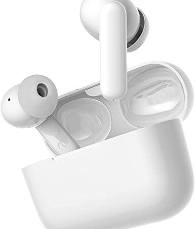 Auriculares Inalámbricos,Auriculares Bluetooth 5.3 en el oido HiFi Estéreo, Cascos Inalambricos Bluetooth con Control Táctil,Micrófono Incorporado,IPX6 Impermeables,para iPhone/Samsung/Huawei-Blanco
