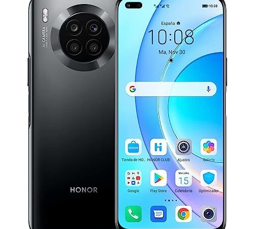 HONOR 50 Lite Smartphone Libre de 6 GB + 128 GB con Pantalla FullView de 6,67" Pulgadas, Teléfono Móvil Android, Cámara Cuádruple de 64 MP, SuperCharge de 66 W, Dual SIM y NFC, GMS, (ES Versión)