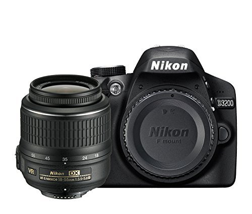 Nikon D3200 SLR digital con kit de lentes VR II de 18 a 55 mm, color negro (24,2 MP) LCD de 3 pulgadas (renovado)