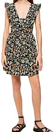 Springfield Corto Volantes Volumen, Vestido Mujer, Negro (Black), 40