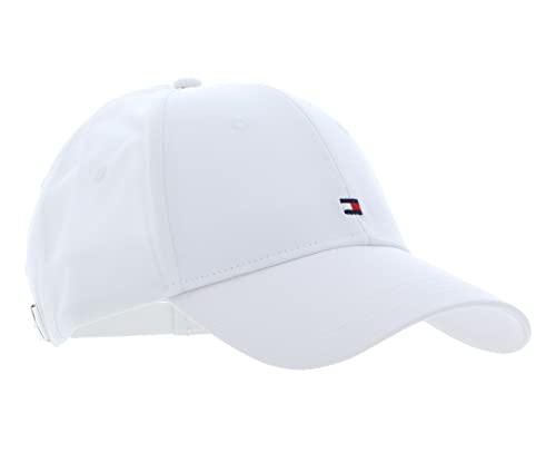 Tommy Hilfiger Gorra de Bandera Esencial Tapa, Optic White, One Size para Mujer