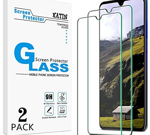 KATIN 2-Unidades Protector Pantalla para Huawei Mate 20 Cristal Templado, Dureza 9H, 0.33 mm Ultra Transparente, Sin Burbujas, Antihuellas, Ultra Resistente