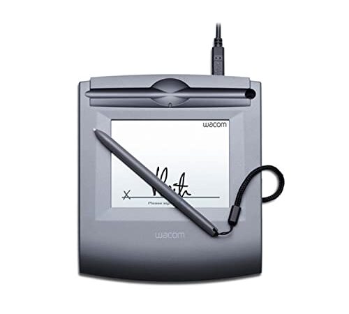 Wacom STU-500B - Tableta gráfica de 5" TFT blanco/negro para firma digital con bolígrafo y cable USB AB | Interfaz Serial RS232 LCD Vidrio templado (reacondicionado)